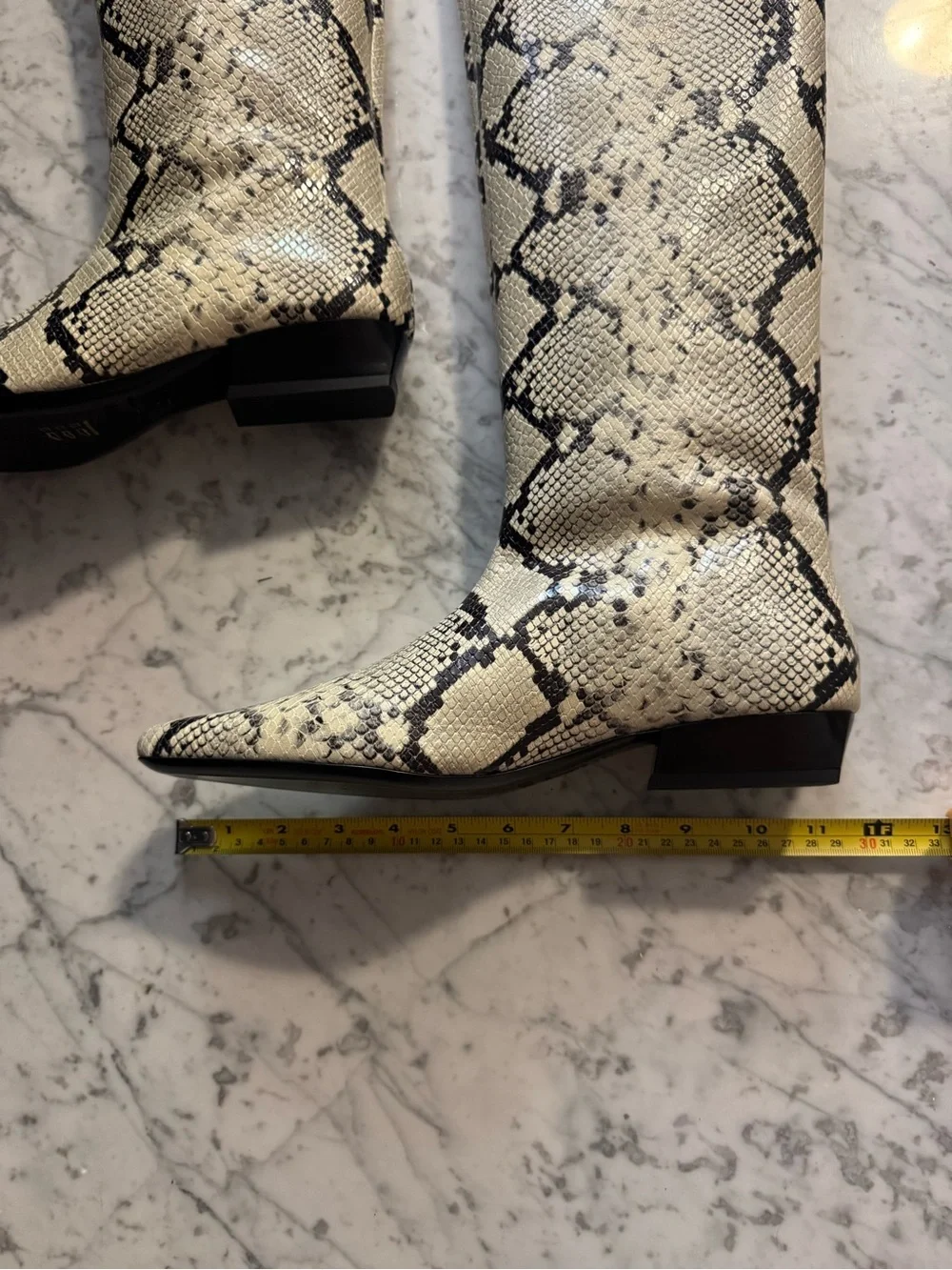 New Staud Wally White Snake Knee High Western Boots Size EU 39.5 US 9.5 $595